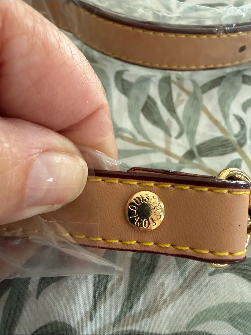 Authentic Louis Vuitton  Leather Shoulder Strap with Gold Hardware